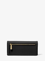 Jet Set Large Saffiano Leather Snap-Front Wallet