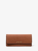 Jet Set Large Saffiano Leather Snap-Front Wallet