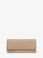 Jet Set Large Saffiano Leather Snap-Front Wallet