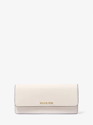 Jet Set Large Saffiano Leather Snap-Front Wallet