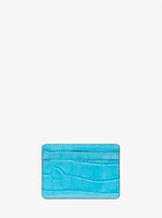 Jet Set Small Crocodile Embossed Leather Card Case