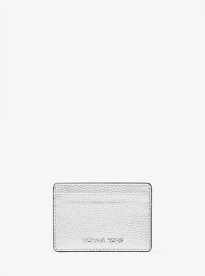 Jet Set Small Metallic Leather Card Case