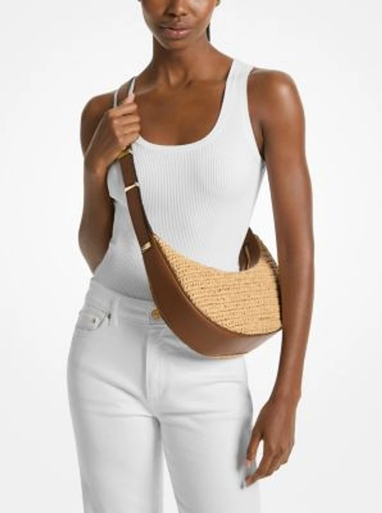 Avra Medium Hand-Crocheted and Leather Crossbody Bag