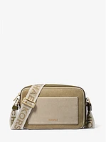 Bandolera Maeve grande de denim en dos tonos