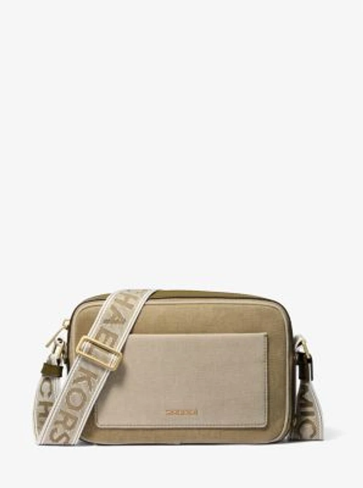 Maeve Large Two-Tone Denim Crossbody Bag