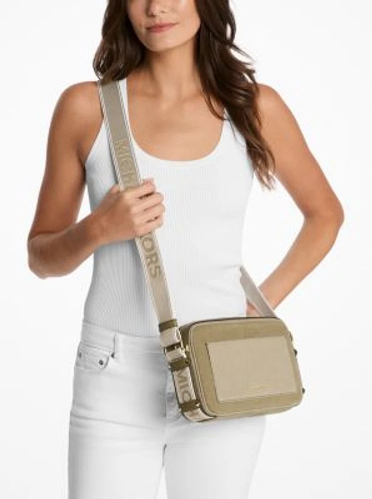 Maeve Large Two-Tone Denim Crossbody Bag