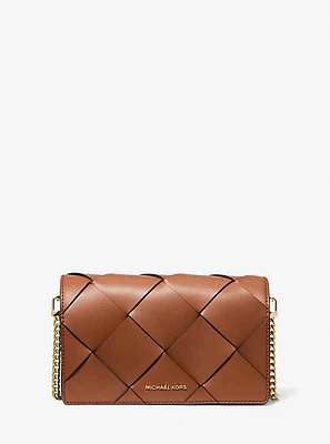 Jet Set Medium Woven Leather Crossbody Bag