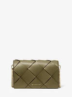 Jet Set Medium Woven Leather Crossbody Bag