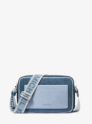 Maeve Large Two-Tone Denim Crossbody Bag