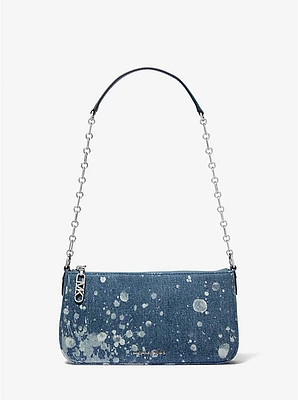 Empire Medium Splattered Denim Chain-Link Pochette