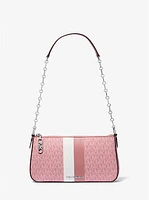 Empire Medium Striped Signature Logo Chain-Link Pochette
