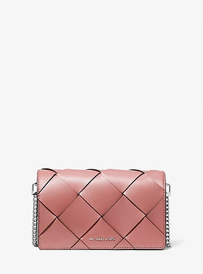 Jet Set Medium Woven Leather Crossbody Bag