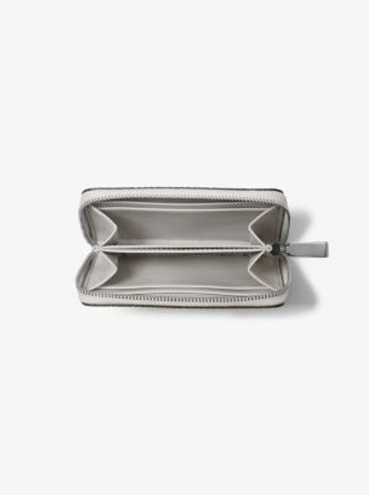Jet Set Small Snake Embossed Leather Zip-Around Wallet