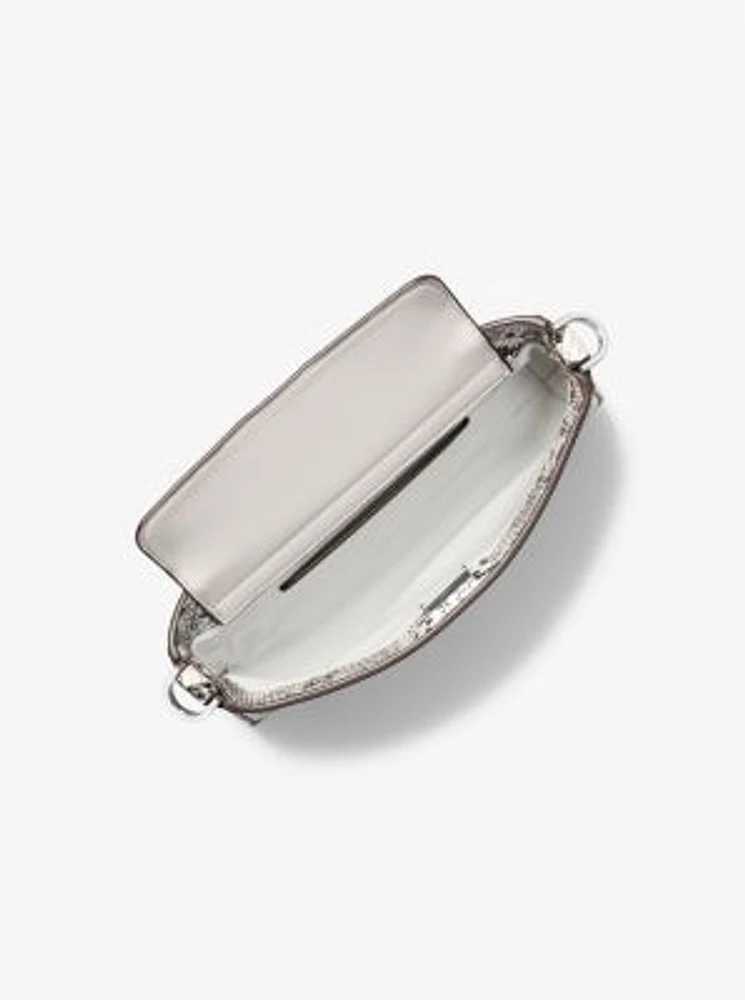 Bryant Small Snake Embossed Leather Convertible Pochette