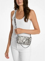 Bryant Small Snake Embossed Leather Convertible Pochette