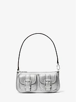 Zoe Small Metallic Leather Pochette