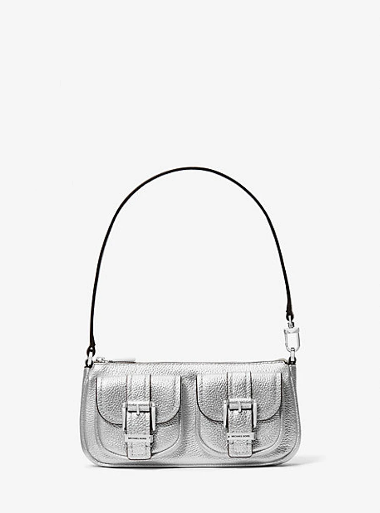 Zoe Small Metallic Leather Pochette