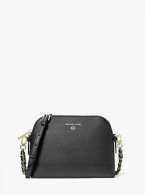 Large Saffiano Leather Dome Crossbody Bag