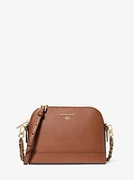 Large Saffiano Leather Dome Crossbody Bag