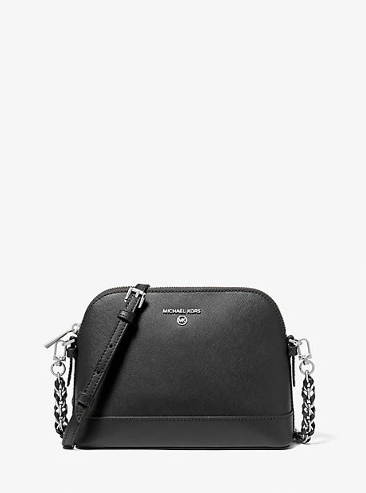 Large Saffiano Leather Dome Crossbody Bag