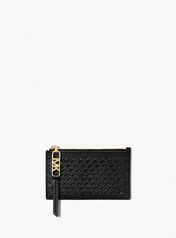 Empire Small Woven Leather Card Case