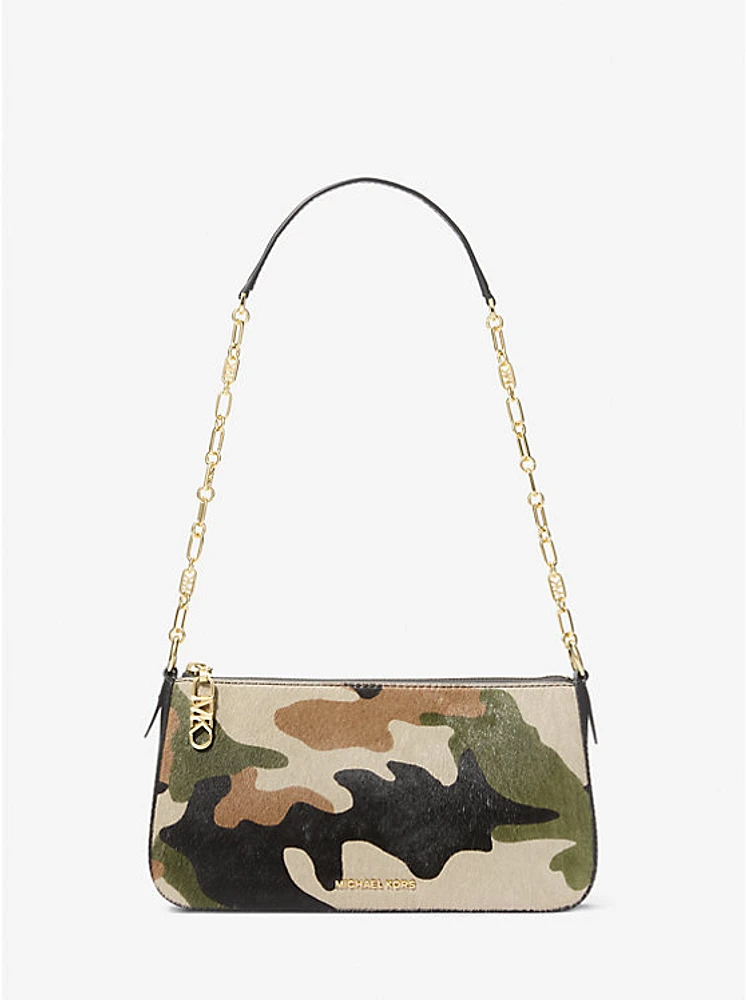 Empire Medium Camouflage Print Calf Hair Chain-Link Pochette