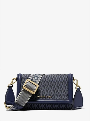 Jet Set Small Logo Print Woven Smartphone Crossbody Bag