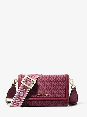 Jet Set Small Logo Print Woven Smartphone Crossbody Bag