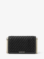 Jet Set Medium Woven Leather Crossbody Bag