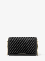 Jet Set Medium Woven Leather Crossbody Bag