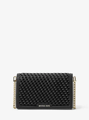 Jet Set Medium Woven Leather Crossbody Bag