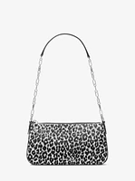 Empire Medium Leopard Print Calf Hair Chain-Link Pochette