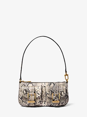 Zoe Small Snake Embossed Leather Convertible Pochette