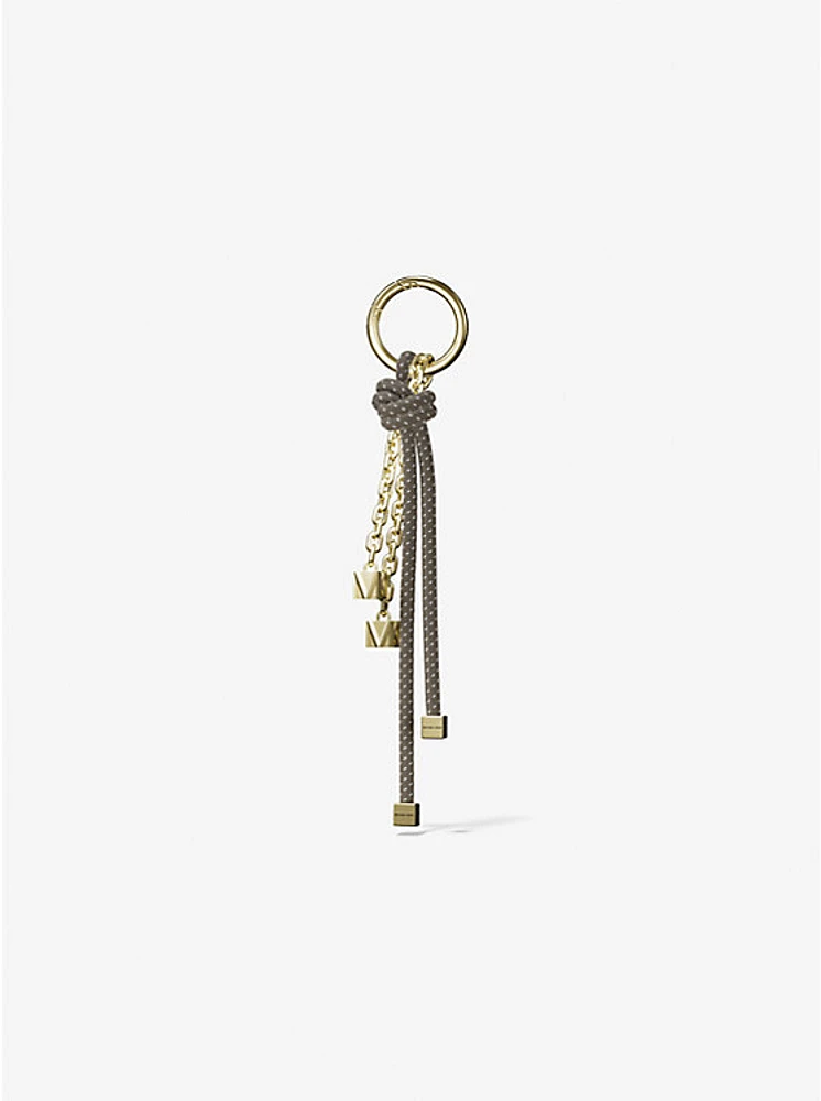 Gold-Tone and Speckled Cord Bag Charm