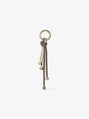 Gold-Tone and Speckled Cord Bag Charm