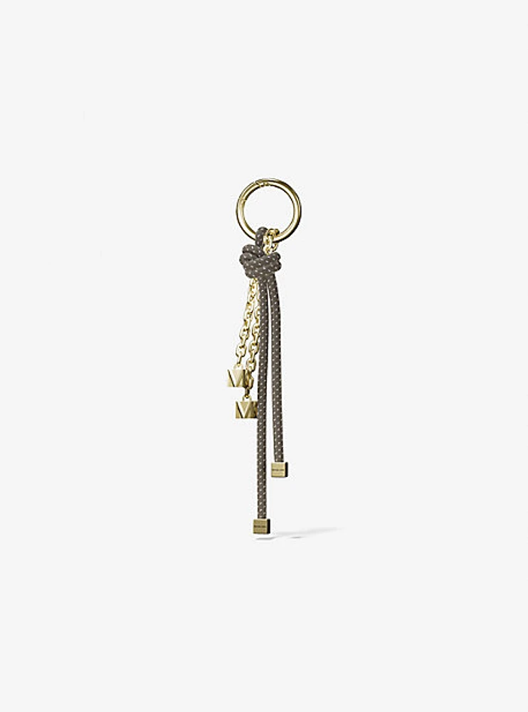 Gold-Tone and Speckled Cord Bag Charm