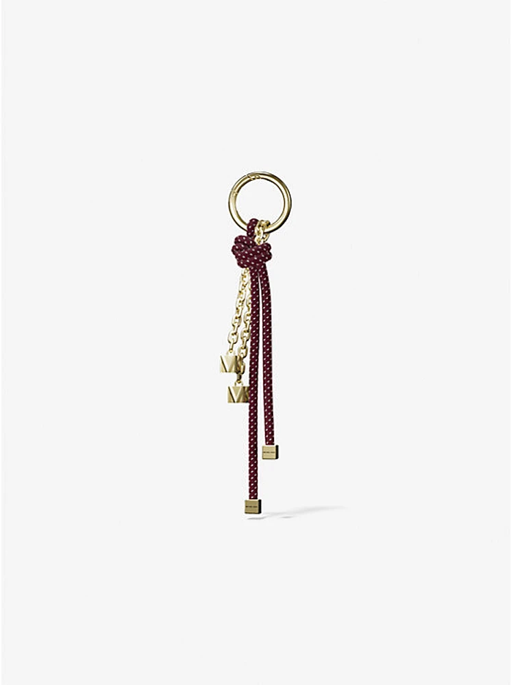 Gold-Tone and Speckled Cord Bag Charm