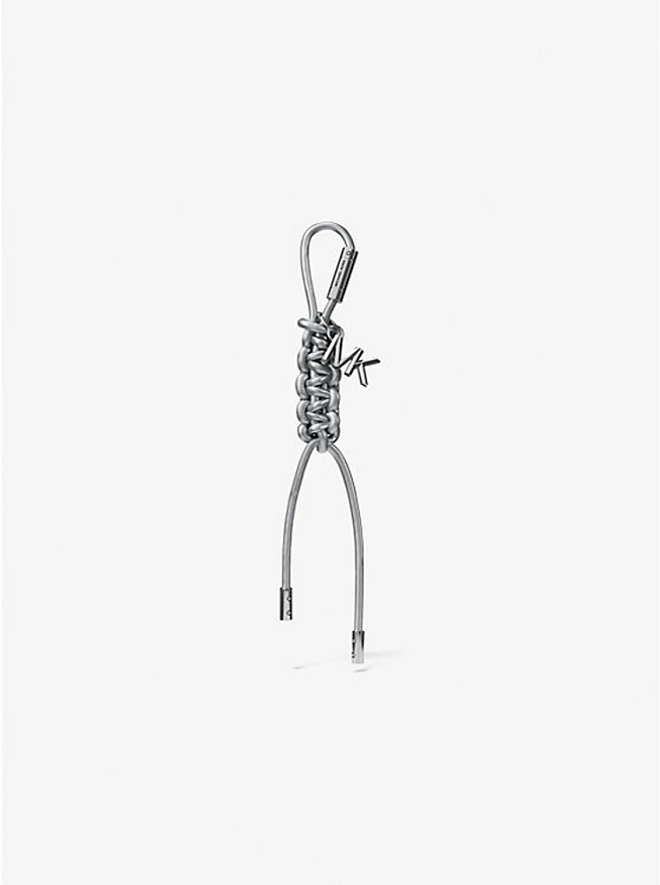 Silver-Tone and Metallic Braided Cord Bag Charm