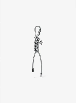 Silver-Tone and Metallic Braided Cord Bag Charm