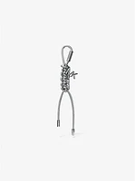 Silver-Tone and Metallic Braided Cord Bag Charm