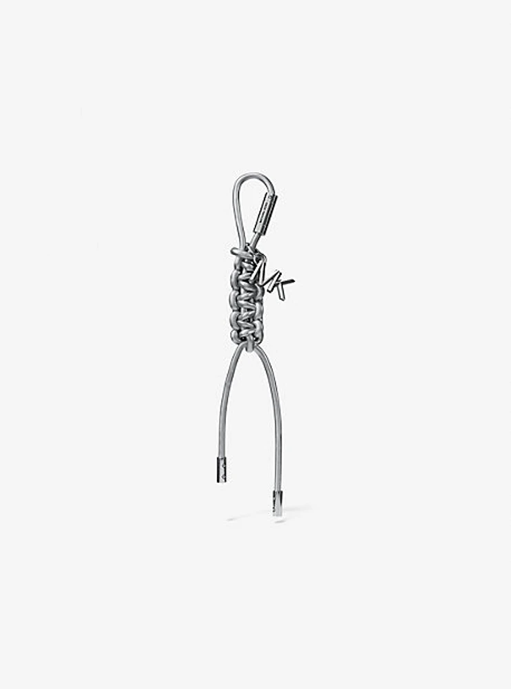 Silver-Tone and Metallic Braided Cord Bag Charm