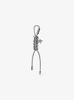 Silver-Tone and Metallic Braided Cord Bag Charm
