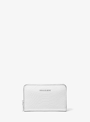 Jet Set Small Snake Embossed Leather Wallet