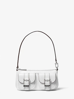Zoe Small Snake Embossed Leather Convertible Pochette