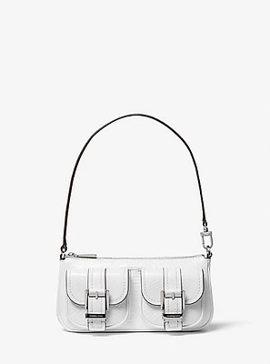 Zoe Small Snake Embossed Leather Convertible Pochette