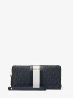 Logo Stripe Continental Wristlet