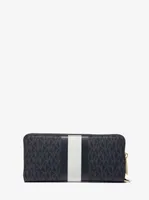 Logo Stripe Continental Wristlet