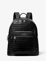 Hudson Crocodile Embossed Leather Commuter Backpack