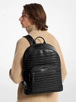 Hudson Crocodile Embossed Leather Commuter Backpack