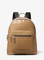 Hudson Crocodile Embossed Leather Commuter Backpack